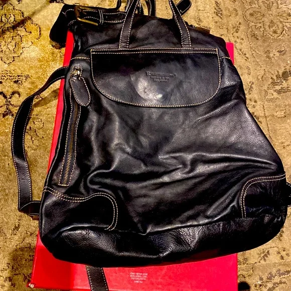 Roberto Mengoni Made in Italy ?? Leather Large Backpack  display picture 1
